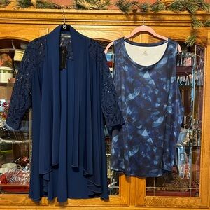 Navy Blue Tank Top Lacey Cardigan Duo- NWT! 🦋